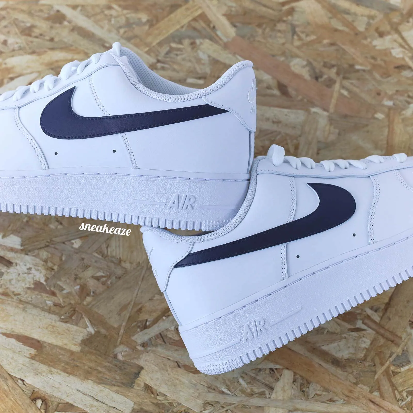 Bleu marine Swoosh - Air Force 1 custom