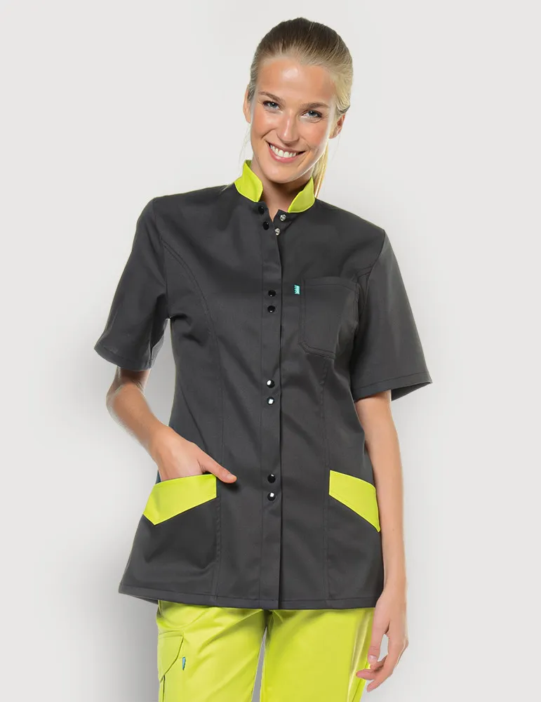 Blouse médicale femme ardoise Julia | Made in France by Belissa