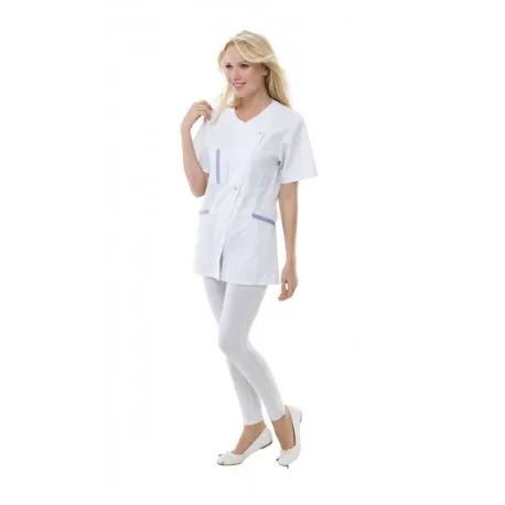 Blouse pharmacienne croisée Blanche longueur 75 cm - Rémi Confection