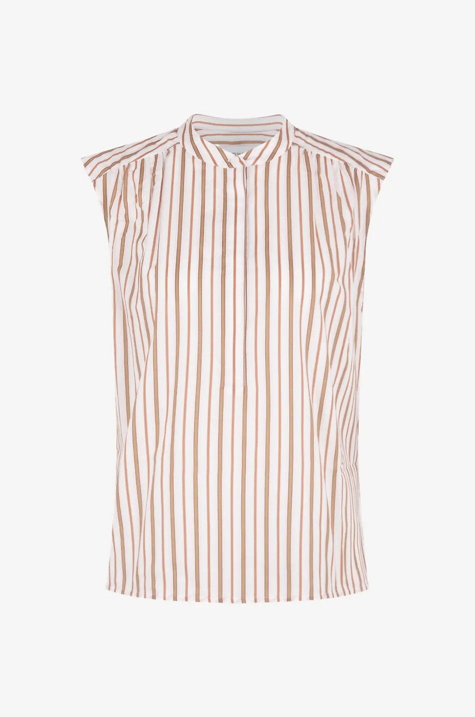 Blouse sans manches en coton rayé