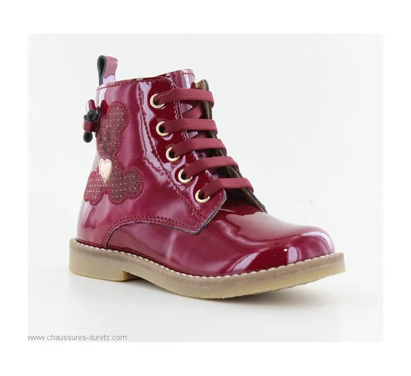 Bottines  Babybotte AMBRE Verni Bordeaux