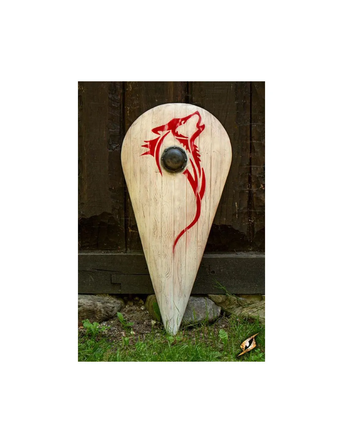 Bouclier Normand Loup Rouge ⚔️ Boutique Épées