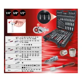 Coffret de douilles KS Tools 1/4"+3/8"+1/2"  216 pièces
