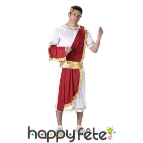 Costume de César blanc et rouge