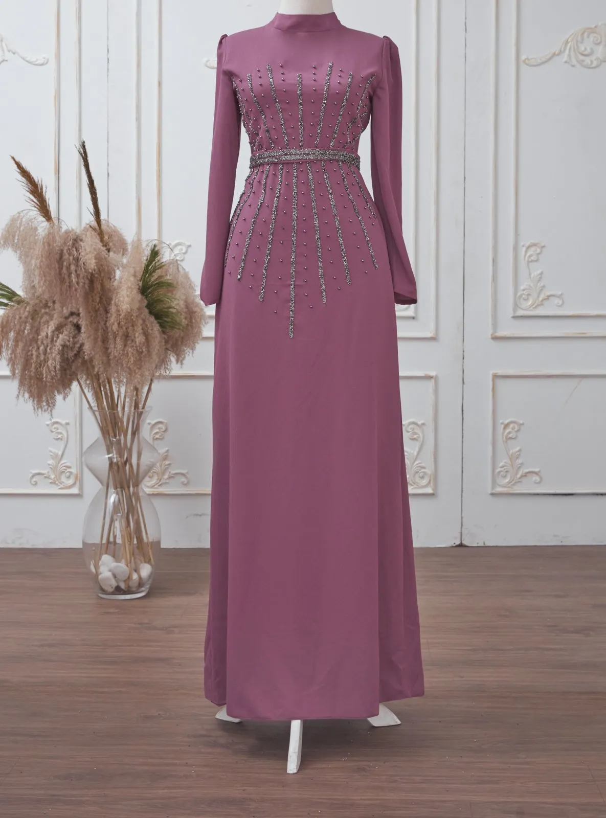 Dusty Rose - Fully Lined - - Modest Evening Dress