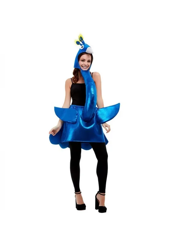 Déguisement Paon DELUXE bleu (tabard et capuche)