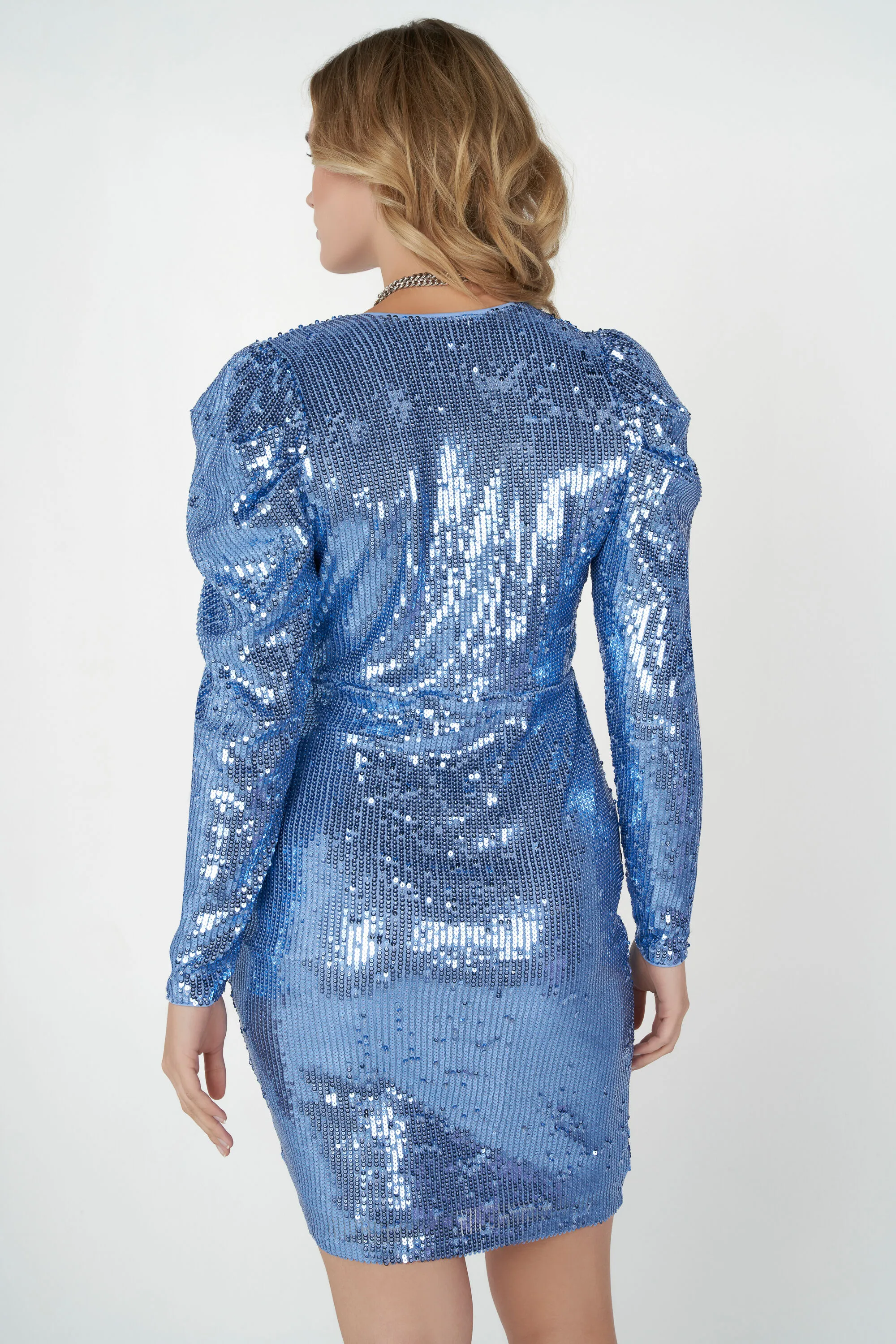 Femmes Robe avec détail sur l’épaule Blue | MS Mode