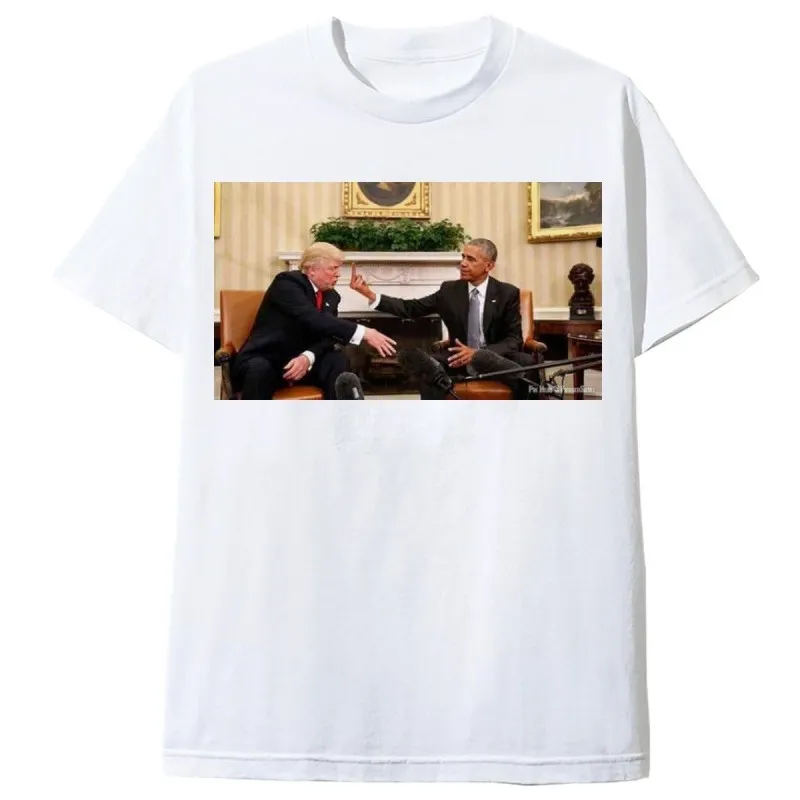 FUNNY TRUMP - T-SHIRT BLANC OBAMA FUCK TRUMP