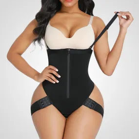 Gaine ventre et fesses noire à bretelles amovibles