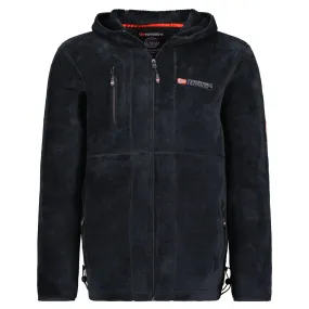 Geographical Norway Upload Hood Homme - Broderie Poitrine et Poches Zippées Noir