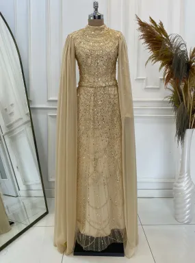 Gold color - Modest Evening Dress