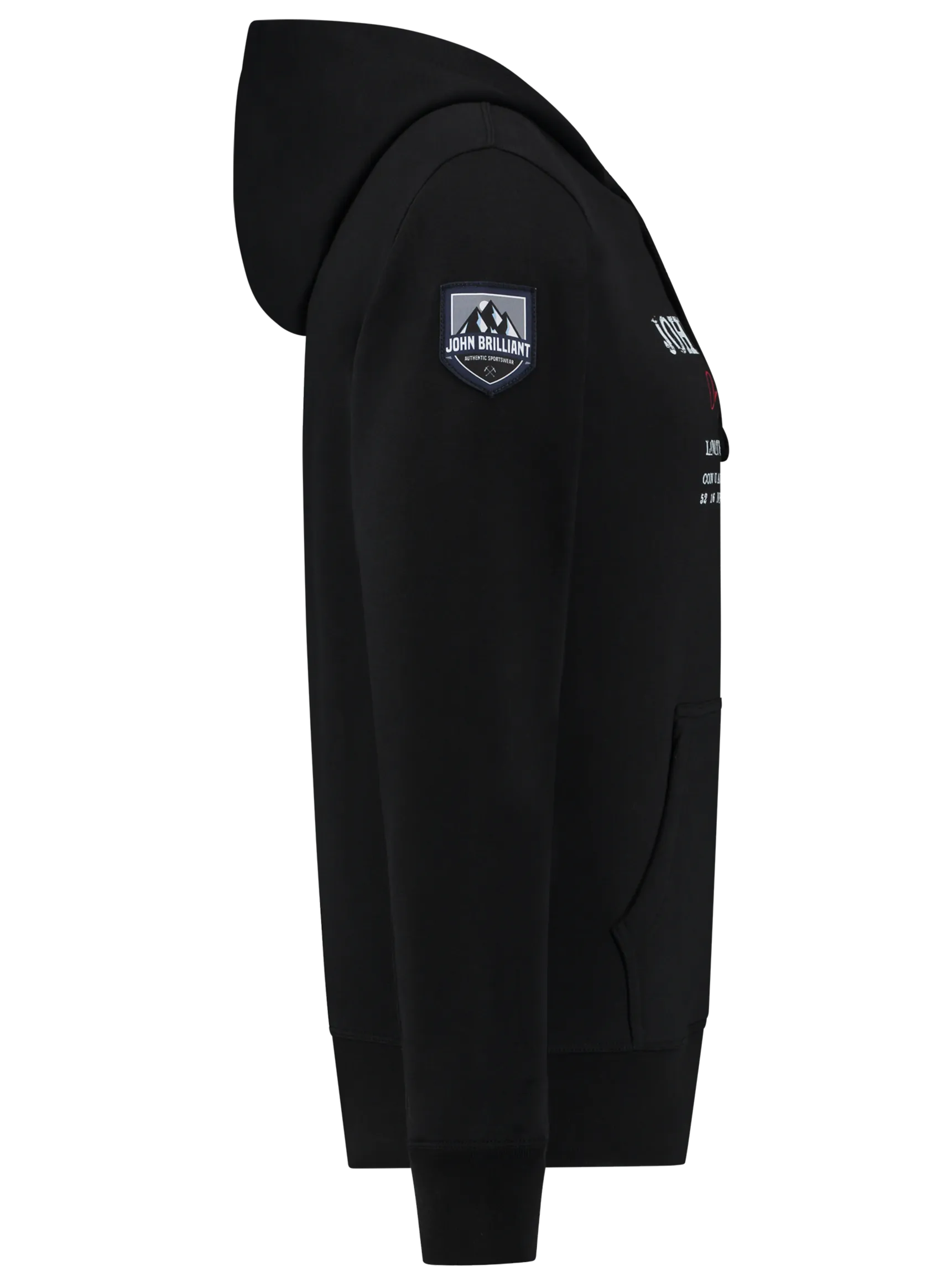 Hoodie sweatshirt with nautical print, black