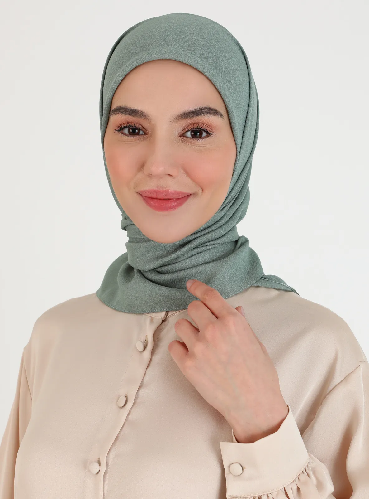 Mint Green - Plain - Crepe - Scarf