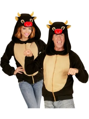 Polaire avec capuche tête de Taureau pour adulte