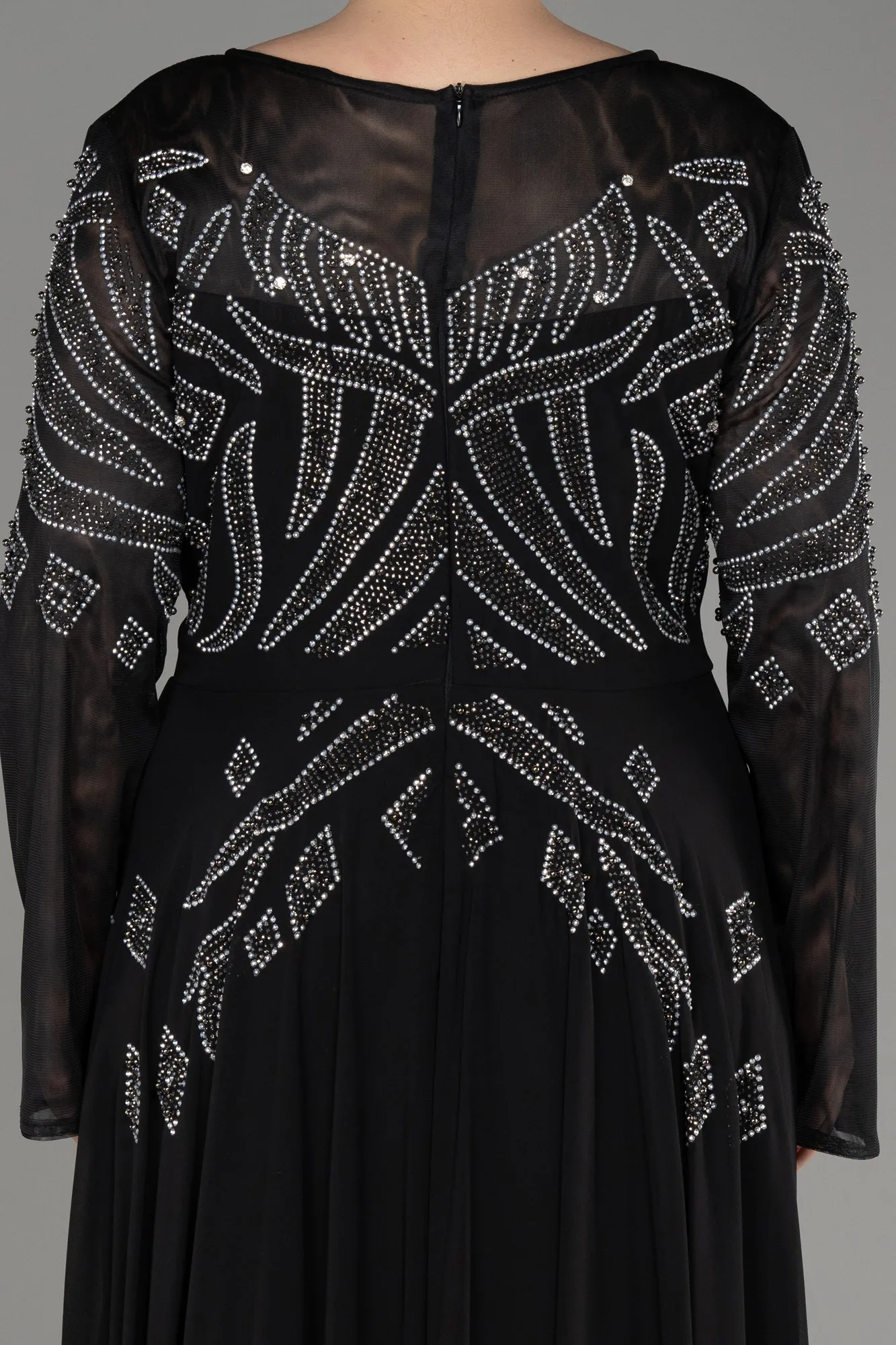 Robe de Soirée Grande Taille Longue Mousseline Émeraude ABU3926