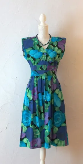 Robe printanière vintage Caroline Rohmer tendance années 80 T38