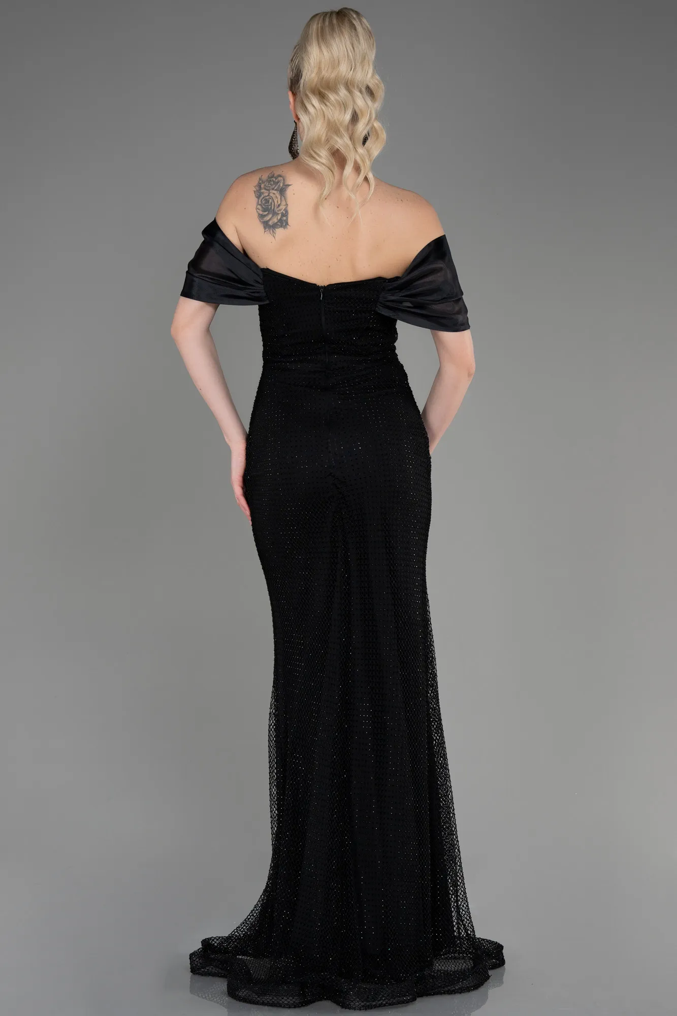 Robe Queue de Poisson Longue File Bleu Marine ABU3769