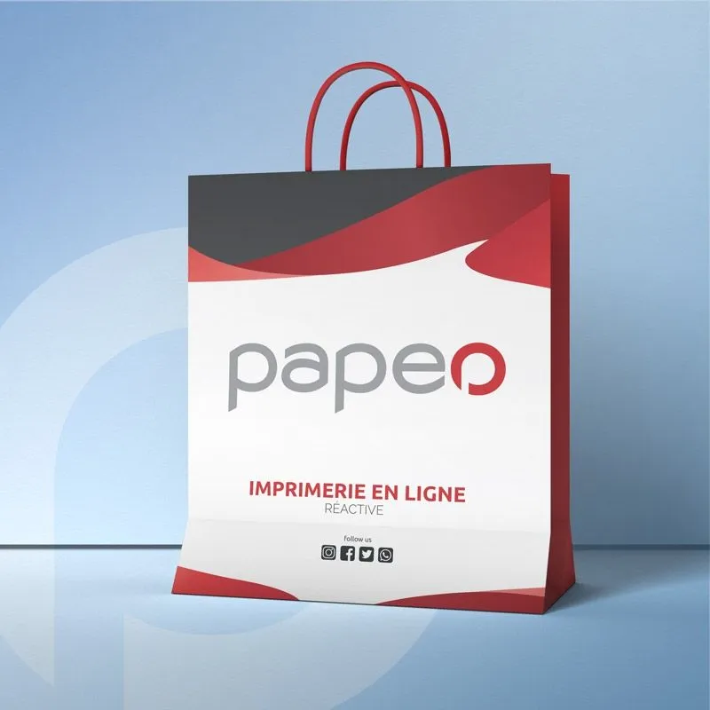 Sac papier avec impression totale | Sac kraft personnalisé
