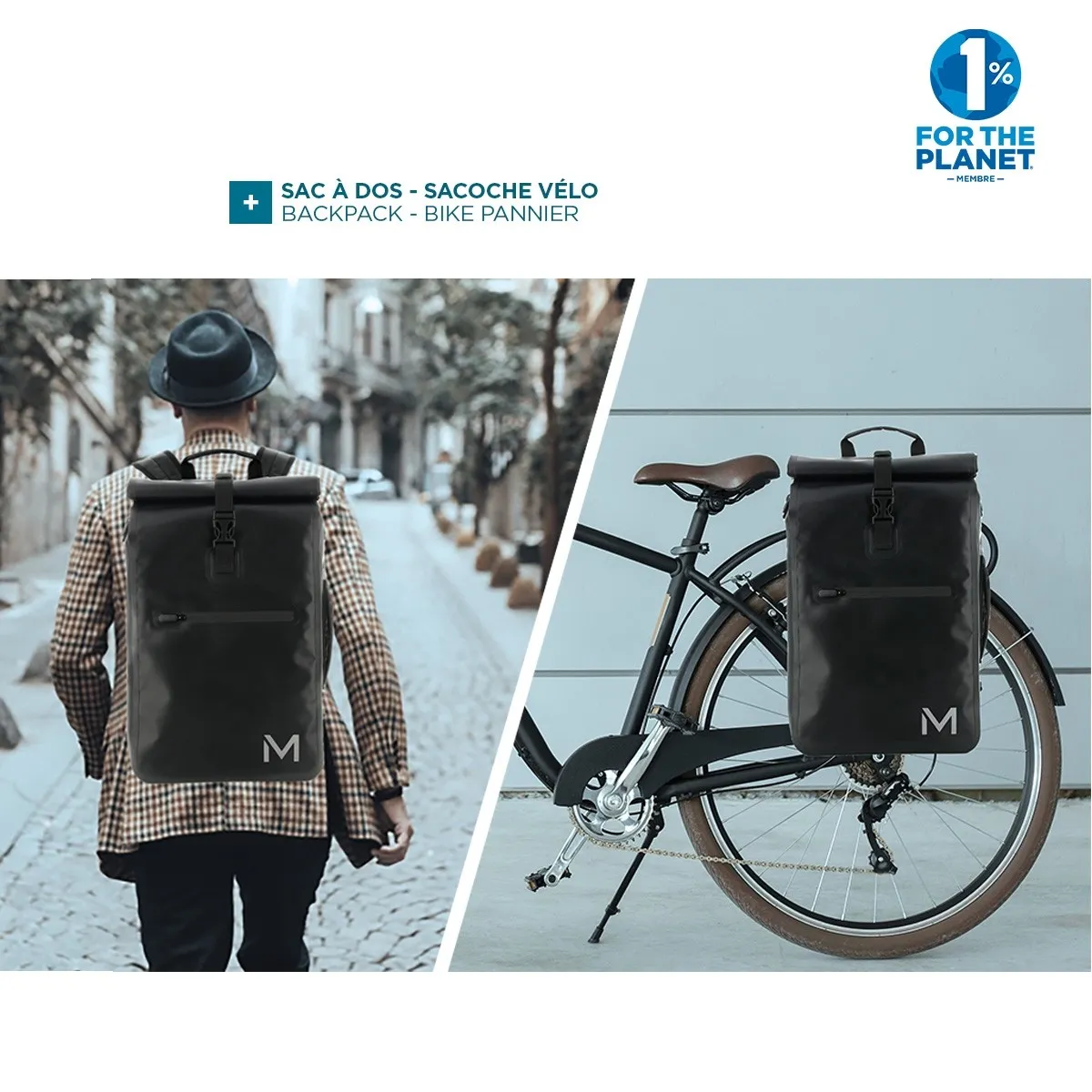 Sac à dos / sacoche vélo - 14 - 15.6'' - 25L - Matière étanche