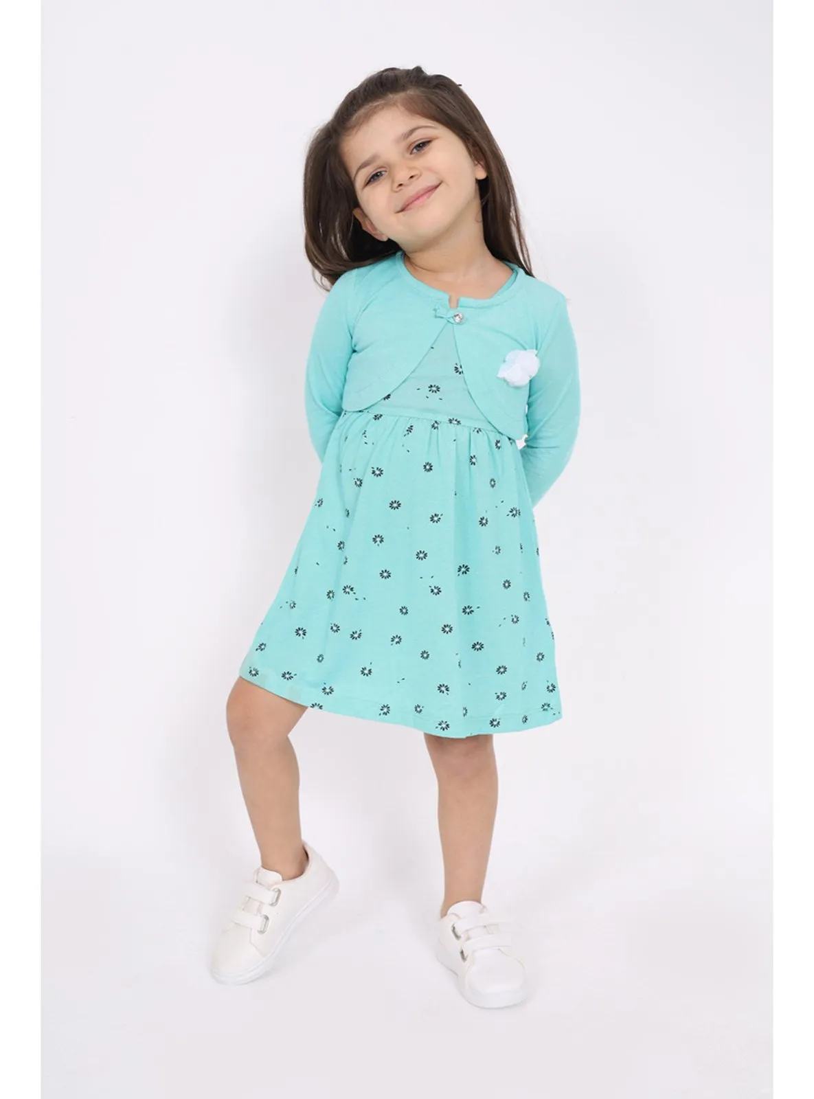 Salmon - Yellow - Pink - Mint Green - Girls` Dress