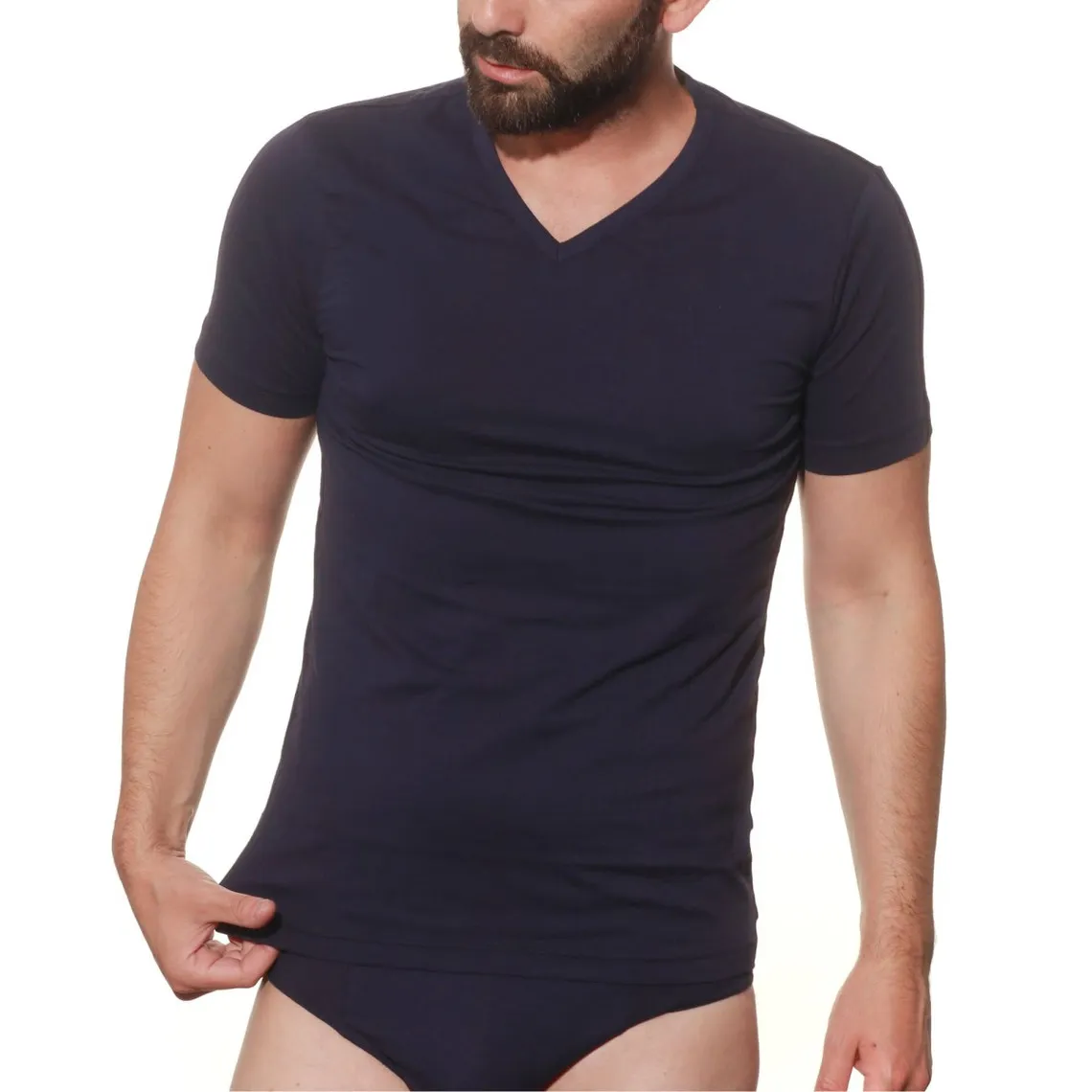 T-shirt manches courtes bleu en coton  Jolidon - T-shirt / Polo Homme sur MenCorner
