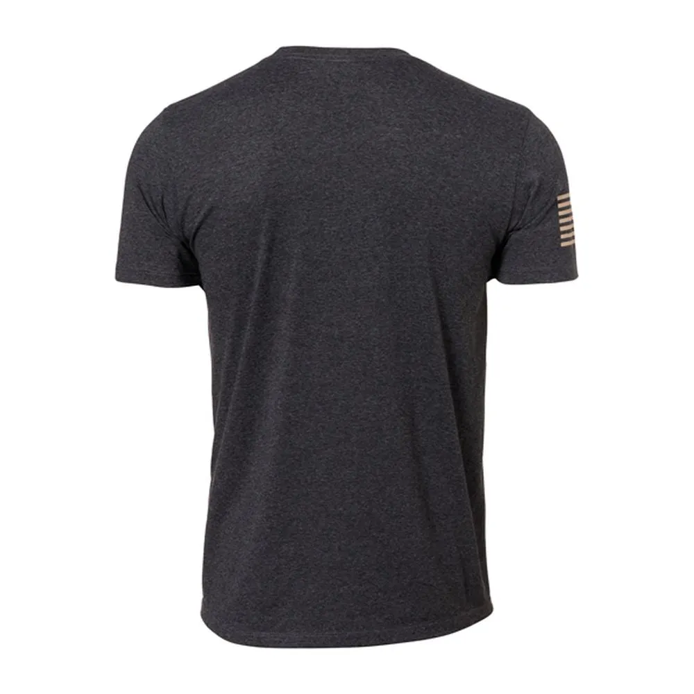 T-Shirt USMC Marpat Camo Text heather black
