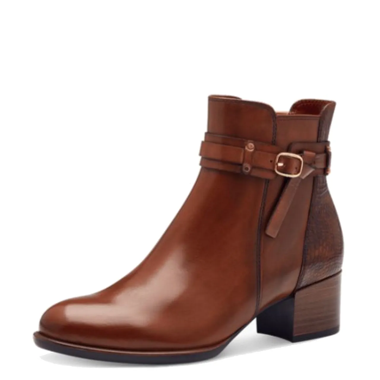Tamaris : Bottines cognac