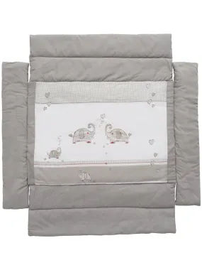 Tapis de parc universel avec bords - imprimé éléphants - 'ROBA' Jumbotwins - Gris Bordeaux Blanc