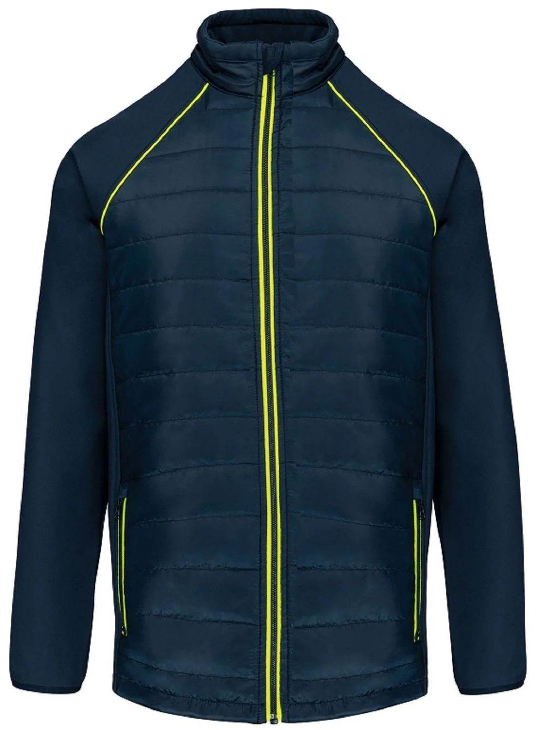 Veste Softshell DayToDay bi-matière - Unisexe - WK6147 - bleu marine et jaune 