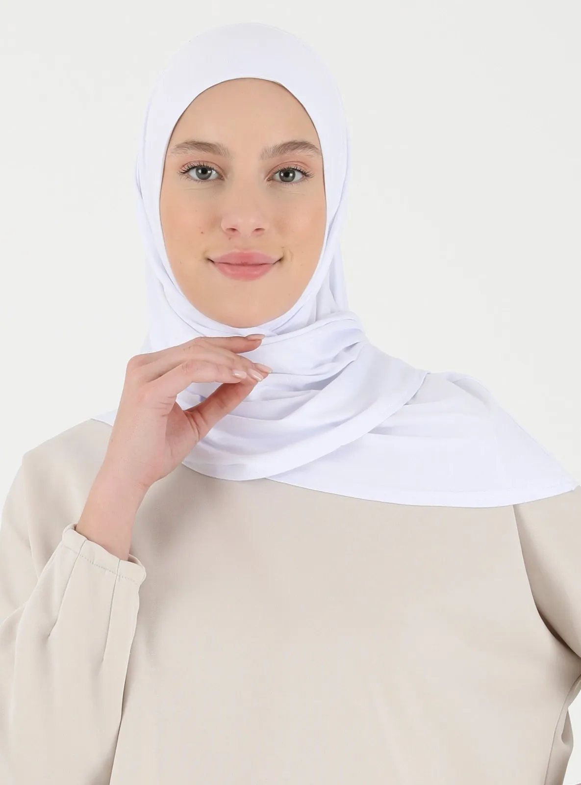 Viscose Scarfs White Instant Scarf